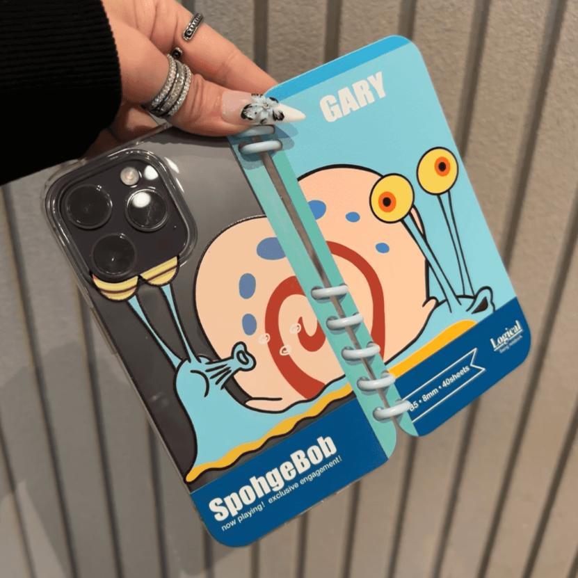 本型スマホケース スポンジボブテーマ 手帳型スマホケース キャラクターの柔らかい 折りたたみ式 ノート型 スマホケース  iPhone に対応