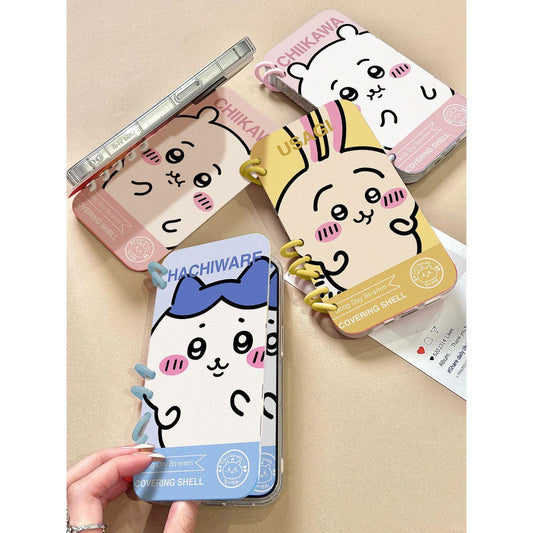 本型スマホケース 可愛いテーマ 手帳型スマホケース キャラクターの柔らかい 折りたたみ式 ノート型 スマホケース  iPhone に対応