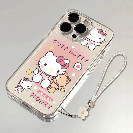 スマホケース  萌え力と癒し感がたっぷり!ハローキティテーマ  耐衝撃・防振性能に優れ、高級感あふれるスマホケースで、iPhone に対応