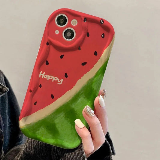 スマホケース  スイカの爽やかな夏をいつでも手元に!  耐衝撃・防振性能に優れ、高級感あふれるスマホケースで、iPhone に対応