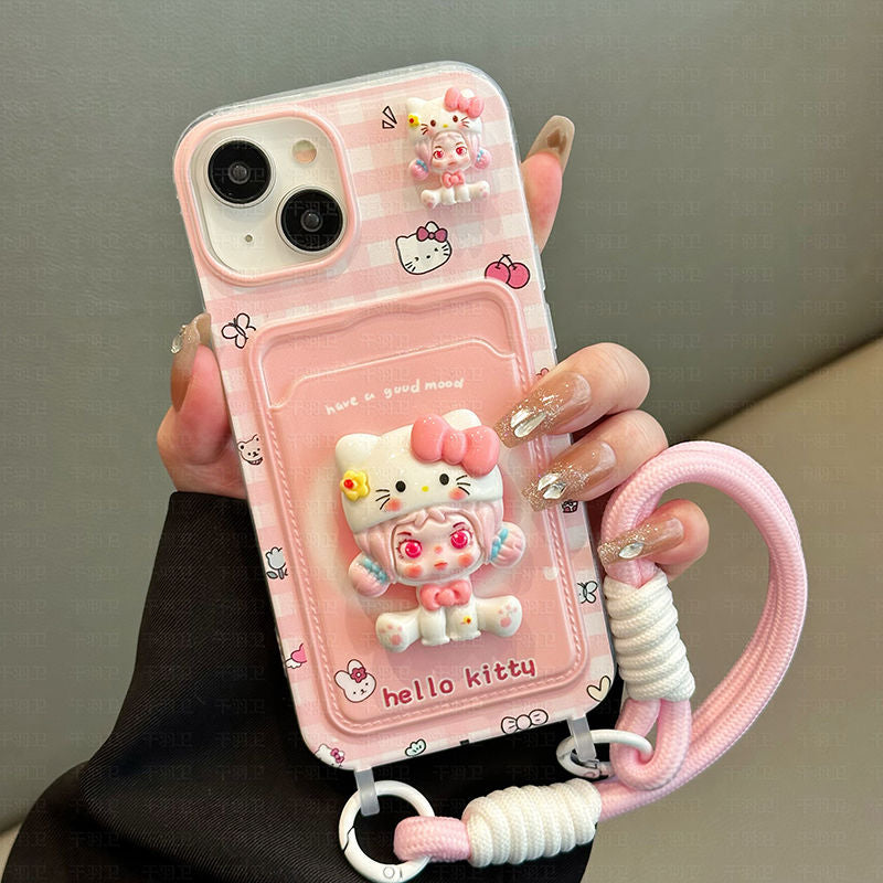 スマホケース  可愛らしさと実用性がマッチしたカードケース付きスマホケース!  耐衝撃・防振性能に優れ、高級感あふれるスマホケースで、iPhone に対応