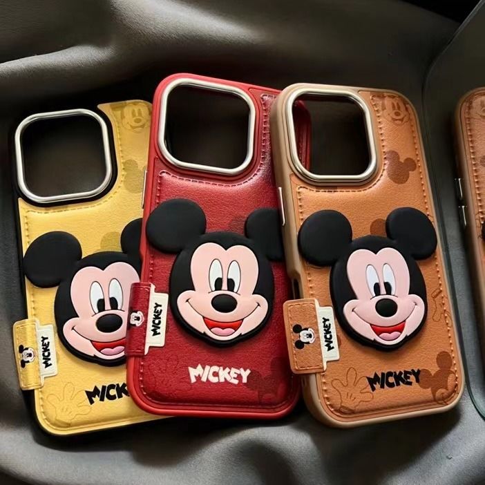 スマホケース  ミッキーマウスをテーマにした高品質なレザー製  耐衝撃・防振性能に優れ、高級感あふれるスマホケースで、iPhone に対応