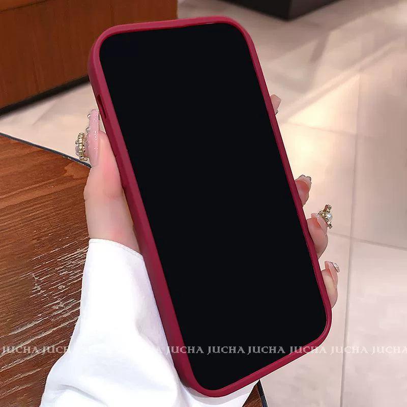 シャネル風のニット素材 高級感あふれる 全面カバー式 スマホケース iPhone に対応