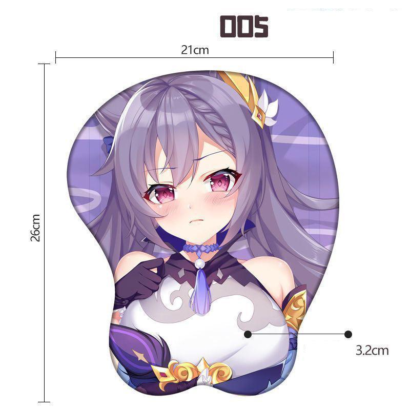 原神シリーズの立体 3D シリコンキーボード手首 サポート&マウスパッド - BicMart