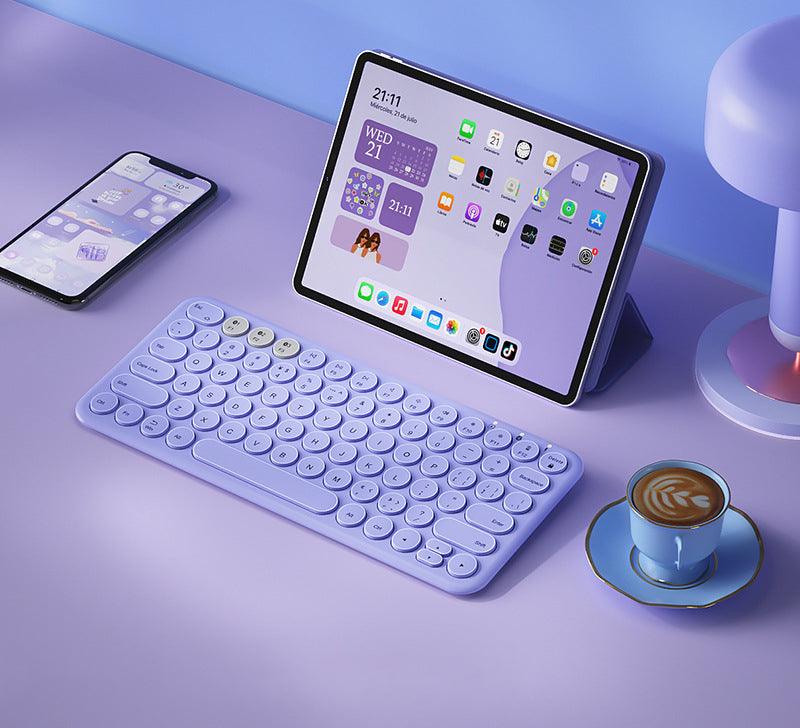 BOWキーボードマウスセット|ワイヤレス・おしゃれ・タブレット/PC/スマホ対応・Bluetooth接続・充電可能・長時間稼働 - BicMart