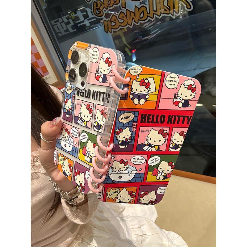 Hello Kitty Graffiti Style Character Soft Foldable Notebook Phone Case Compatible with iPhone