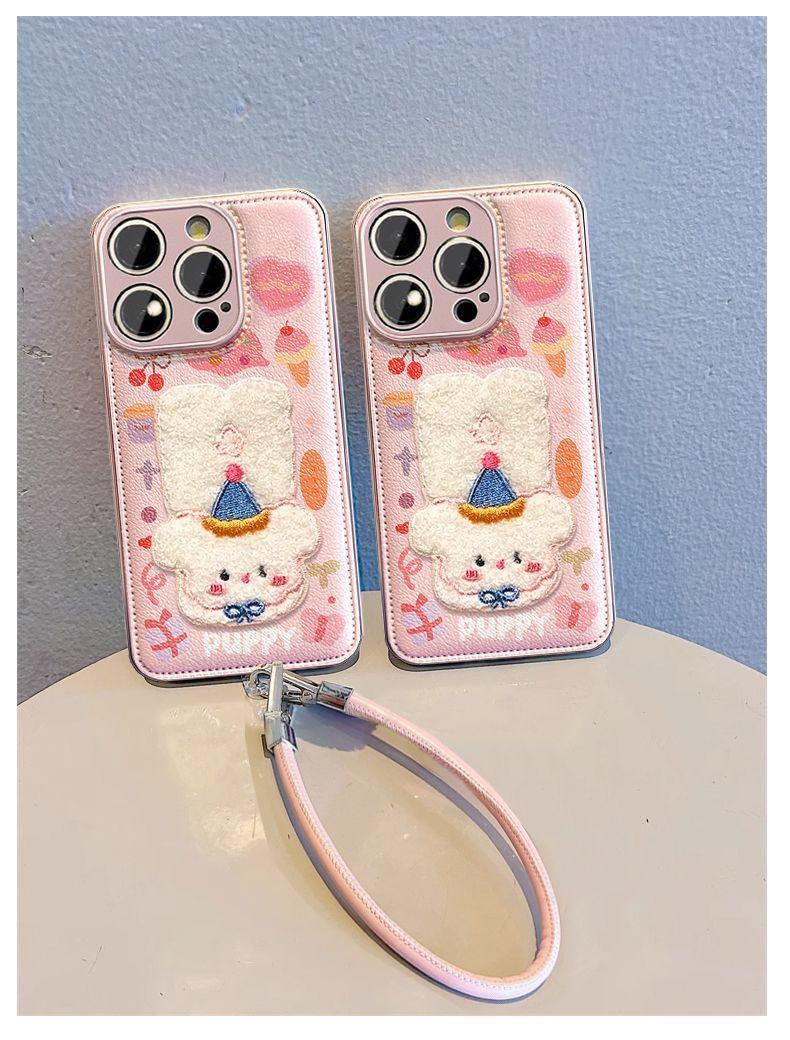 ぺたんこ動物 高級感あふれる 紐付き スマホケース iPhone に対応