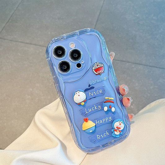 スマホケース  ドラえもんファン狂喜!立体造形のドラえもんが躍動するスマホケース  耐衝撃・防振性能に優れ、高級感あふれるスマホケースで、iPhone に対応