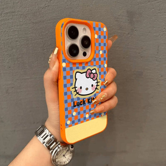 スマホケース  ハローキティテーマ、全5色  耐衝撃・防振性能に優れ、高級感あふれるスマホケースで、iPhone に対応