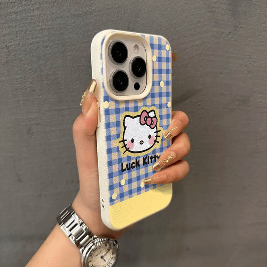 スマホケース  ハローキティテーマ、全5色  耐衝撃・防振性能に優れ、高級感あふれるスマホケースで、iPhone に対応