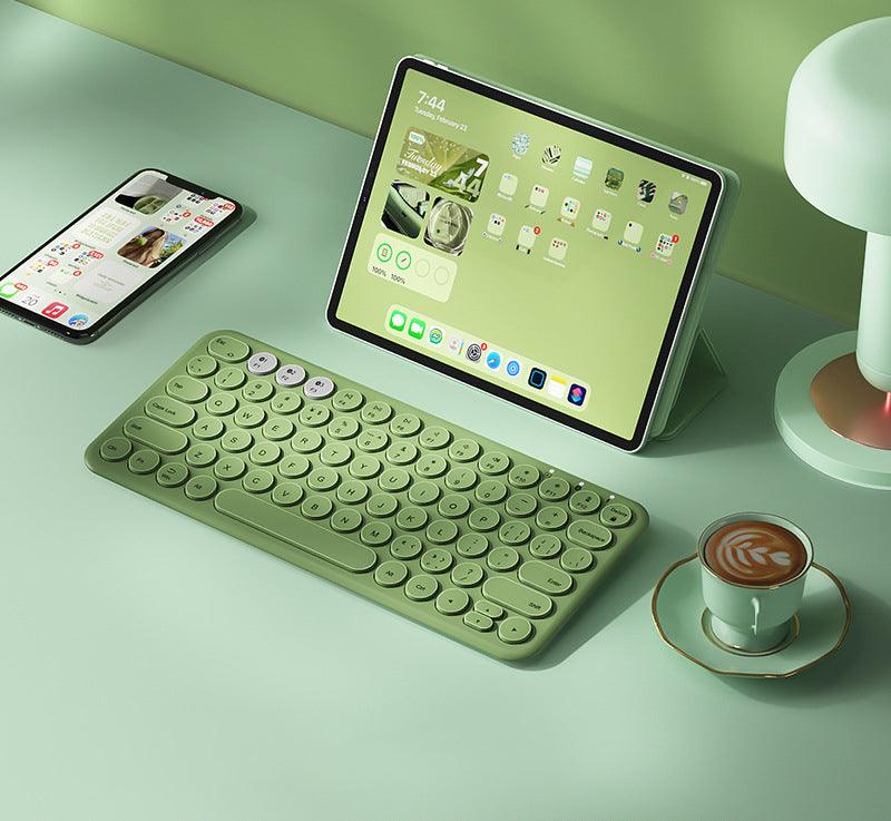 BOWキーボードマウスセット|ワイヤレス・おしゃれ・タブレット/PC/スマホ対応・Bluetooth接続・充電可能・長時間稼働 - BicMart