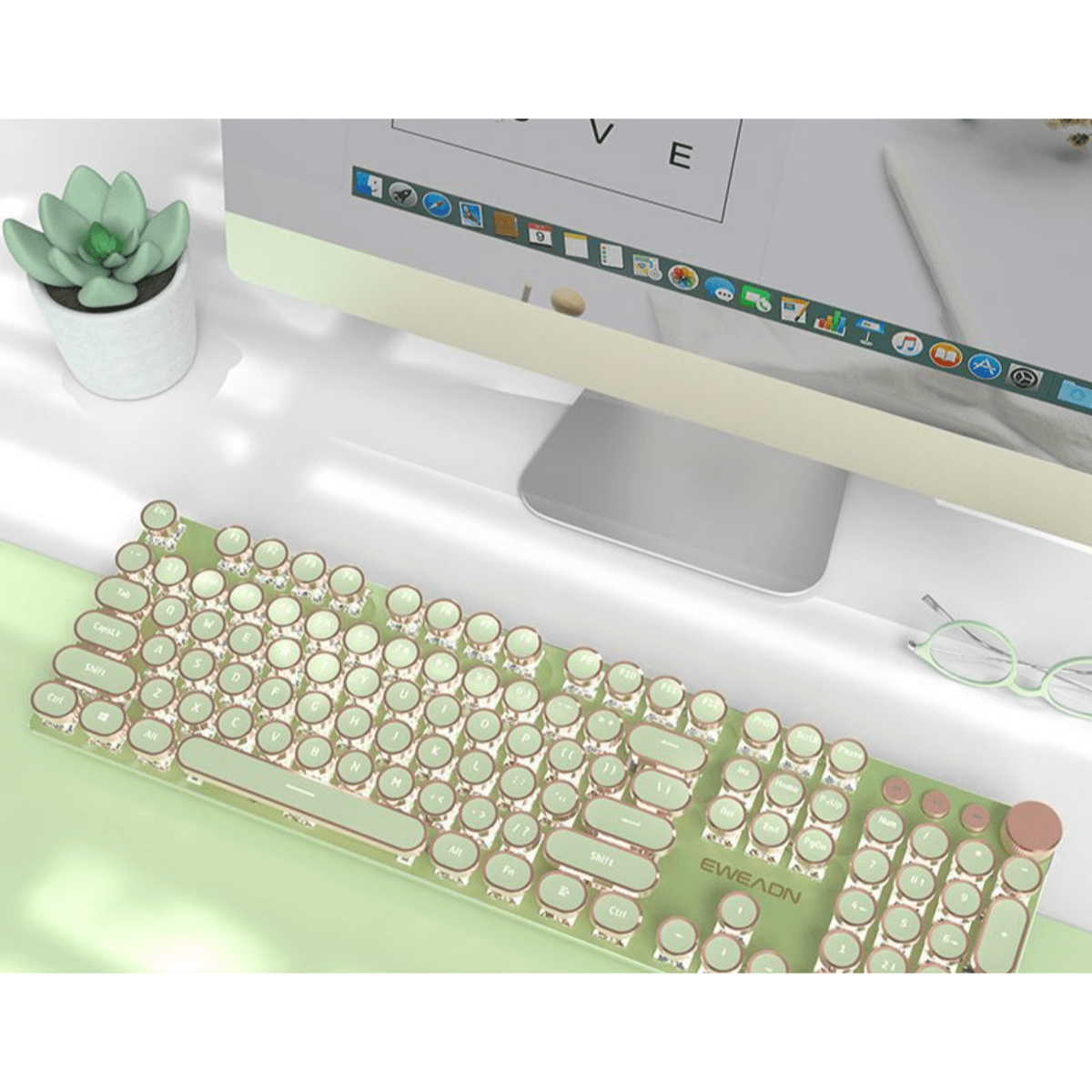 メカニカルキーボード|Bluetoothタイプ・ローズ金・かっこういい・ヴィンテージ・ゲーム用・使いやすい・手応えがよい・104キー - BicMart