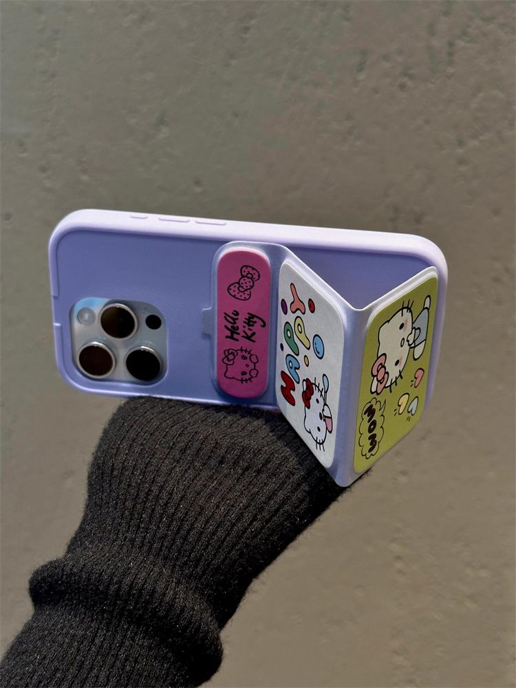 スマホケース ハローキティテーマ 磁石式折りたたみスマホケース 耐衝撃・防振性能に優れ、高級感あふれるスマホケースで、iPhone に対応
