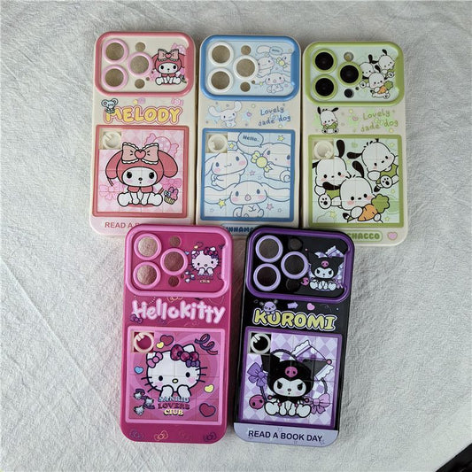 スマホケース  多彩なカートゥーンキャラクターがパズル状テーマ  耐衝撃・防振性能に優れ、高級感あふれるスマホケースで、iPhone に対応