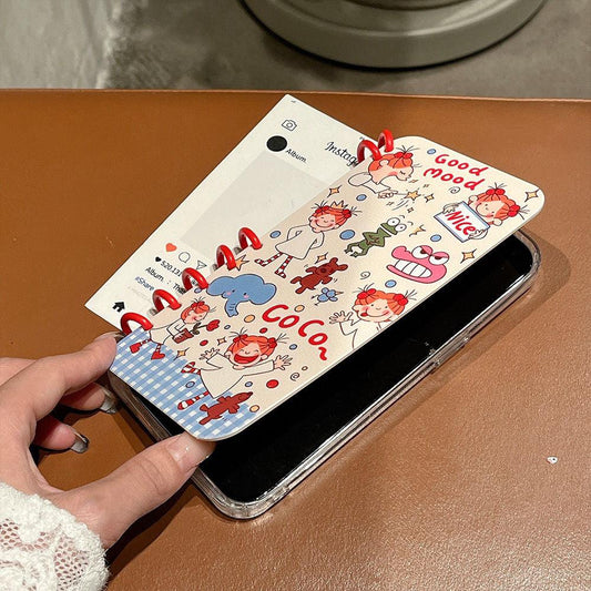 本型スマホケース cocoテーマ 手帳型スマホケース キャラクターの柔らかい 折りたたみ式 ノート型 スマホケース  iPhone に対応