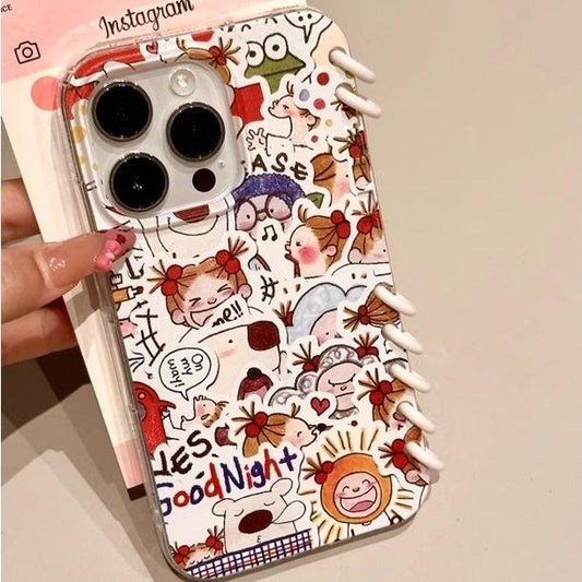 本型スマホケース 可愛いテーマ 手帳型スマホケース キャラクターの柔らかい 折りたたみ式 ノート型 スマホケース  iPhone に対応