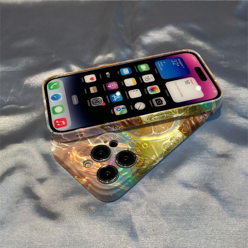 スマホケース  水中で輝くレモンの爽快感がスマホに!  耐衝撃・防振性能に優れ、高級感あふれるスマホケースで、iPhone に対応