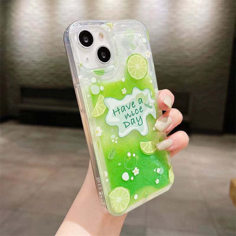 スマホケース  魅力的な流砂ミツバチと流砂レモンをテーマ、  耐衝撃・防振性能に優れ、高級感あふれるスマホケースで、iPhone に対応