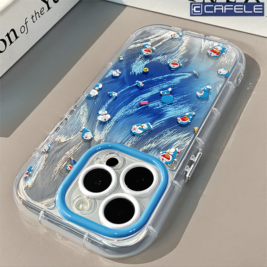 スマホケース  ドラえもんのブレンドテーマ、  耐衝撃・防振性能に優れ、高級感あふれるスマホケースで、iPhone に対応