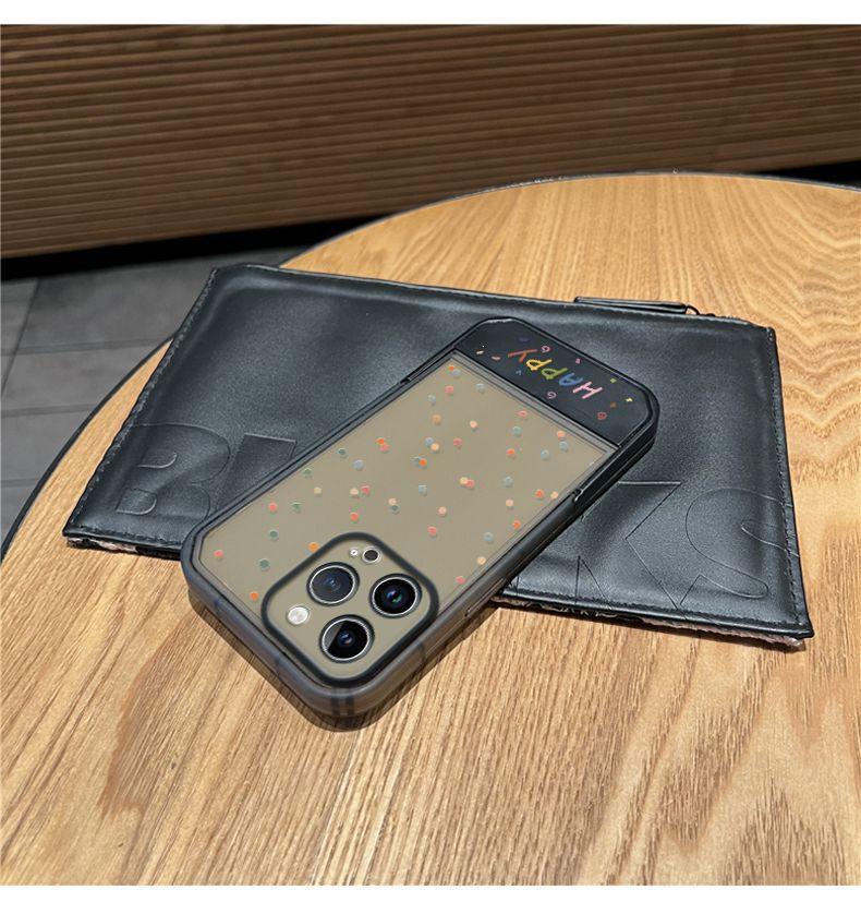 Colorful dot pattern, luxurious smartphone case with stand, compatible with iPhone