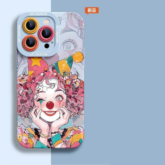 スマホケース  大胆なタグスタイルのドット絵で彩られたクラウン主題のスマホケース!  耐衝撃・防振性能に優れ、高級感あふれるスマホケースで、iPhone に対応