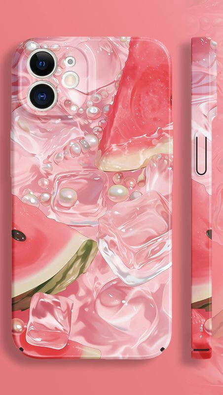 スマホケース  夏のフルーツパーティテーマ、 全 6 種  耐衝撃・防振性能に優れ、高級感あふれるスマホケースで、iPhone に対応