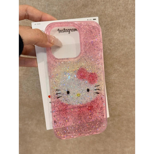 スマホケース  ハローキティがキラキラテーマ、  耐衝撃・防振性能に優れ、高級感あふれるスマホケースで、iPhone に対応