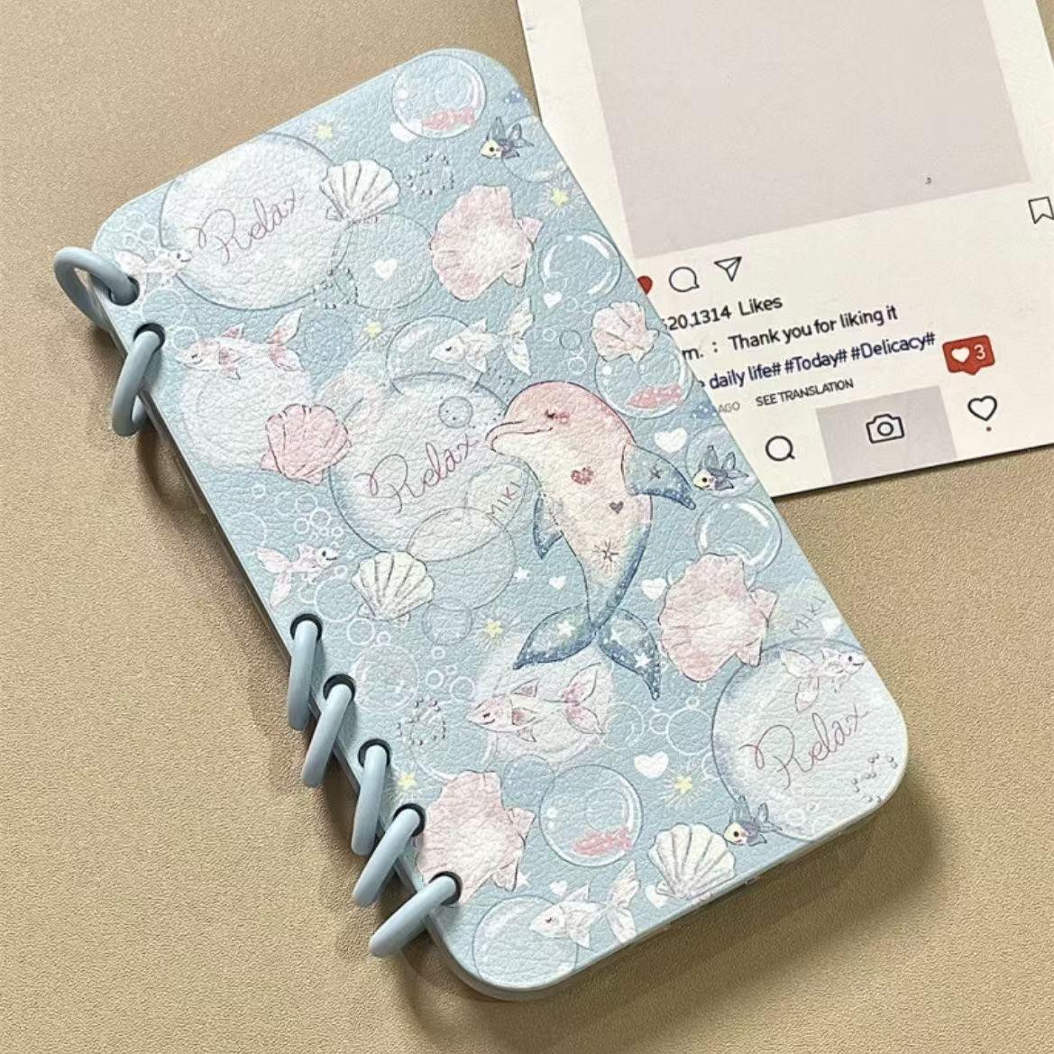 本型スマホケース 可愛いテーマ 手帳型スマホケース キャラクターの柔らかい 折りたたみ式 ノート型 スマホケース  iPhone に対応