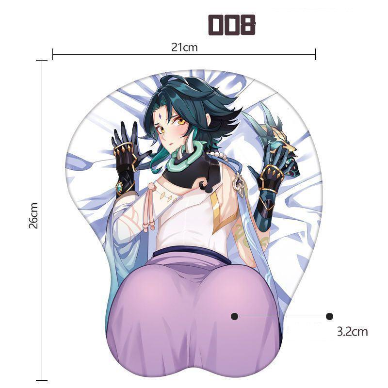 原神シリーズの立体 3D シリコンキーボード手首 サポート&マウスパッド - BicMart