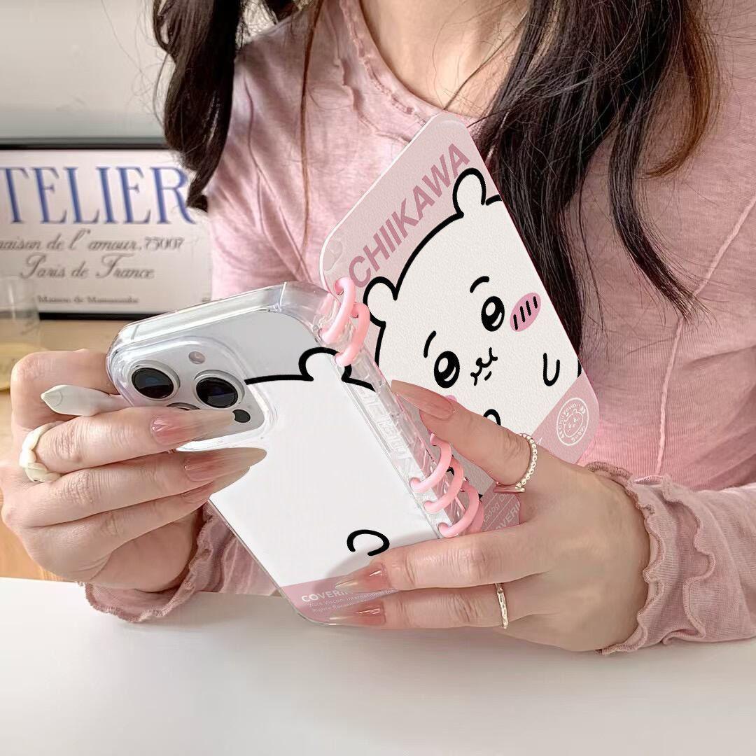 本型スマホケース 可愛いテーマ 手帳型スマホケース キャラクターの柔らかい 折りたたみ式 ノート型 スマホケース  iPhone に対応