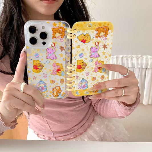 本型スマホケース   手帳型スマホケース  キャラクターの柔らかい 折りたたみ式 ノート型 スマホケース  iPhone に対応