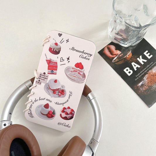 本型スマホケース ケーキテーマ 手帳型スマホケース キャラクターの柔らかい 折りたたみ式 ノート型 スマホケース  iPhone に対応