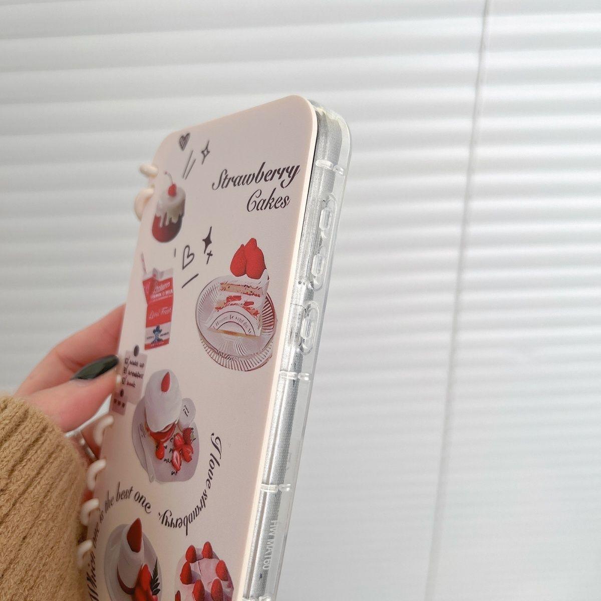 本型スマホケース ケーキテーマ 手帳型スマホケース キャラクターの柔らかい 折りたたみ式 ノート型 スマホケース  iPhone に対応