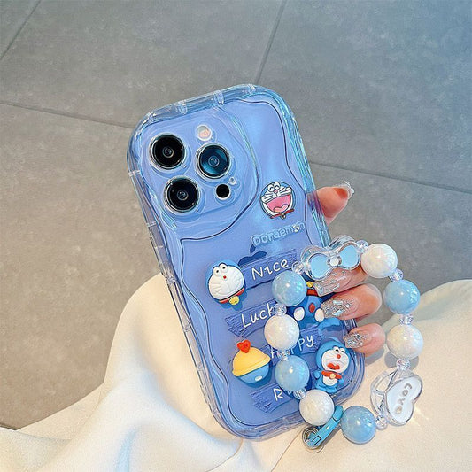 スマホケース  ドラえもんファン狂喜!立体造形のドラえもんが躍動するスマホケース  耐衝撃・防振性能に優れ、高級感あふれるスマホケースで、iPhone に対応