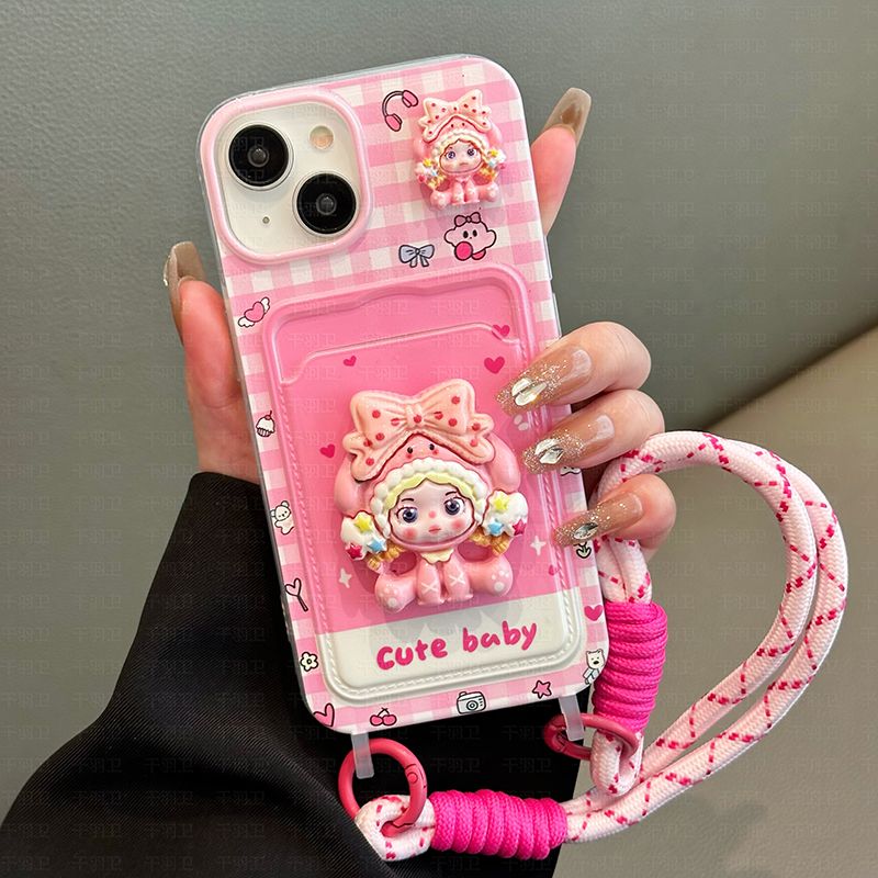 スマホケース  可愛らしさと実用性がマッチしたカードケース付きスマホケース!  耐衝撃・防振性能に優れ、高級感あふれるスマホケースで、iPhone に対応