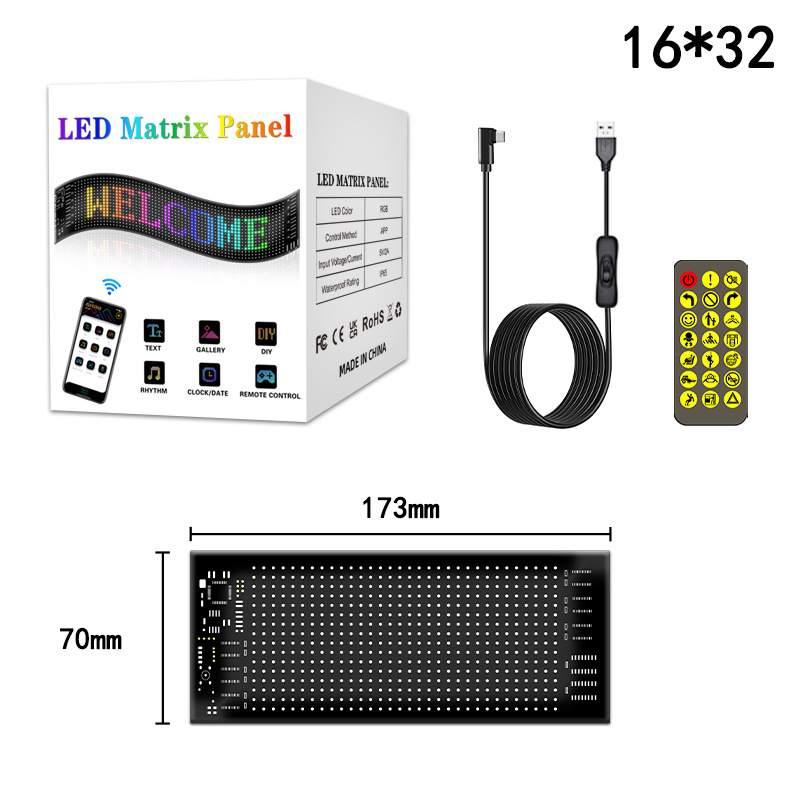 カー用品 悪魔の目 LEDフレキシブルディスプレイ|車用・Bluetooth対応・広告用・スマート・カーステッカー・IP65防水・ソフトディスプレイ