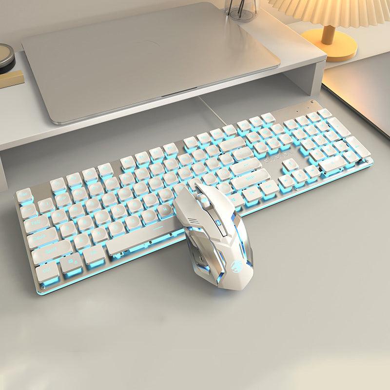 有線 透明 ゲーミングキーボードマウスセット| USB接続 ライト静音 滑り止め 高さ調整可能 茶軸 - BicMart