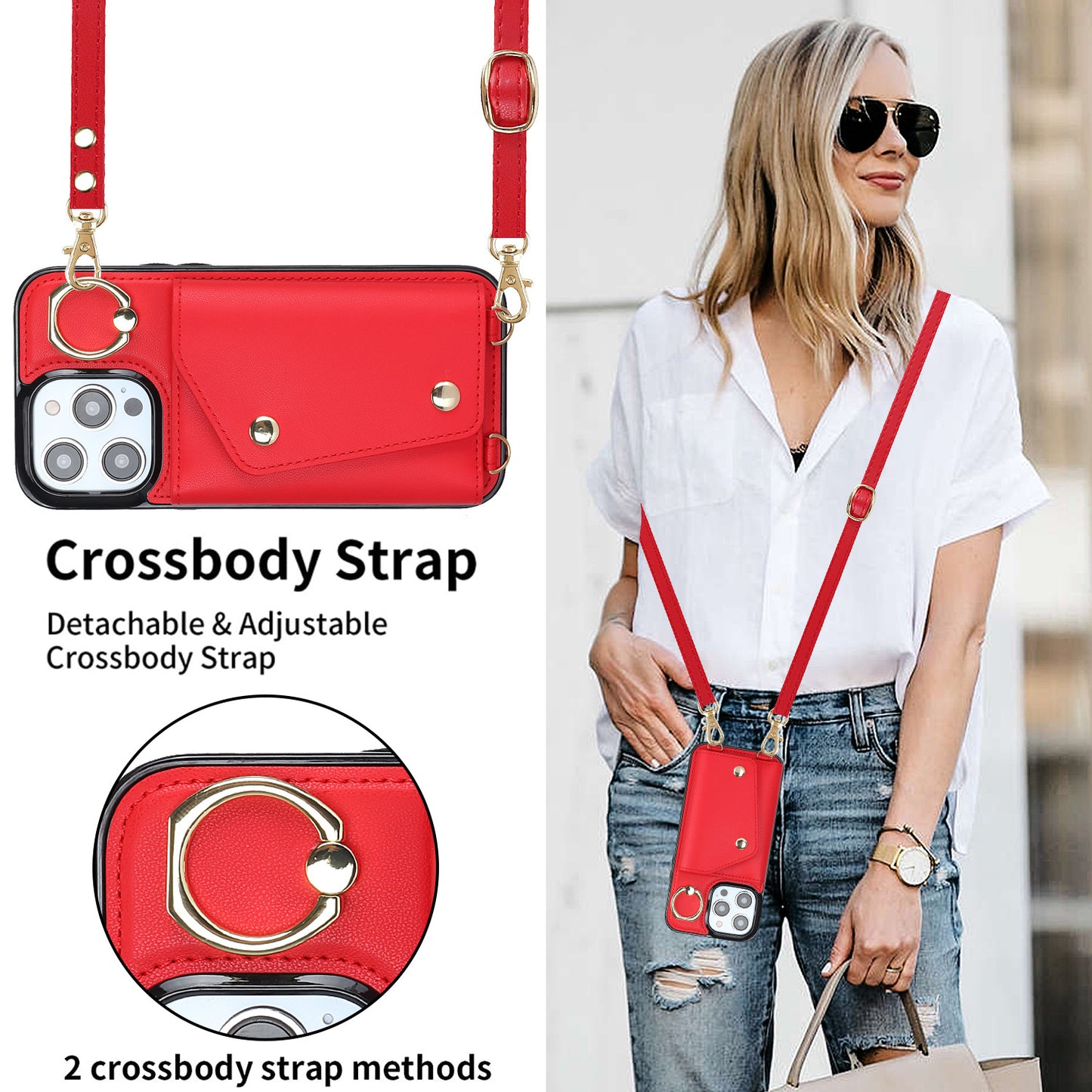 手帳型スマホケース  手帳型機能と斜がけバッグの便利さを融合!、  耐衝撃・防振性能に優れ、高級感あふれるスマホケースで、iPhone に対応