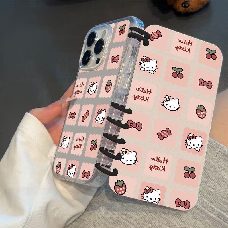 本型スマホケース ハローキティ テーマ 手帳型スマホケース  少女感溢れる可愛いキャラクター折りたたみ式ケース! iPhone に対応