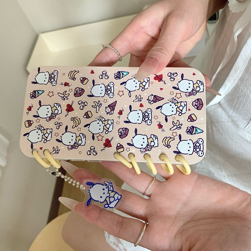 本型スマホケース ハローキティ テーマ 手帳型スマホケース キャラクターの柔らかい 折りたたみ式 ノート型 スマホケース iPhone に対応
