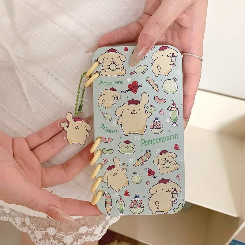 本型スマホケース ハローキティ テーマ 手帳型スマホケース キャラクターの柔らかい 折りたたみ式 ノート型 スマホケース iPhone に対応
