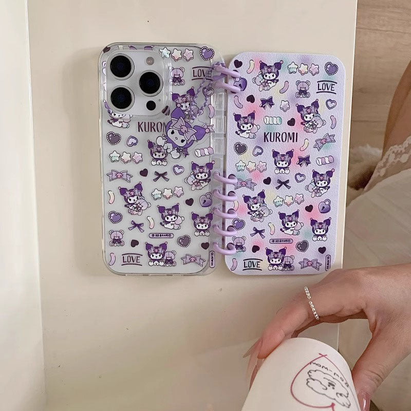 本型スマホケース ハローキティ テーマ 手帳型スマホケース キャラクターの柔らかい 折りたたみ式 ノート型 スマホケース iPhone に対応