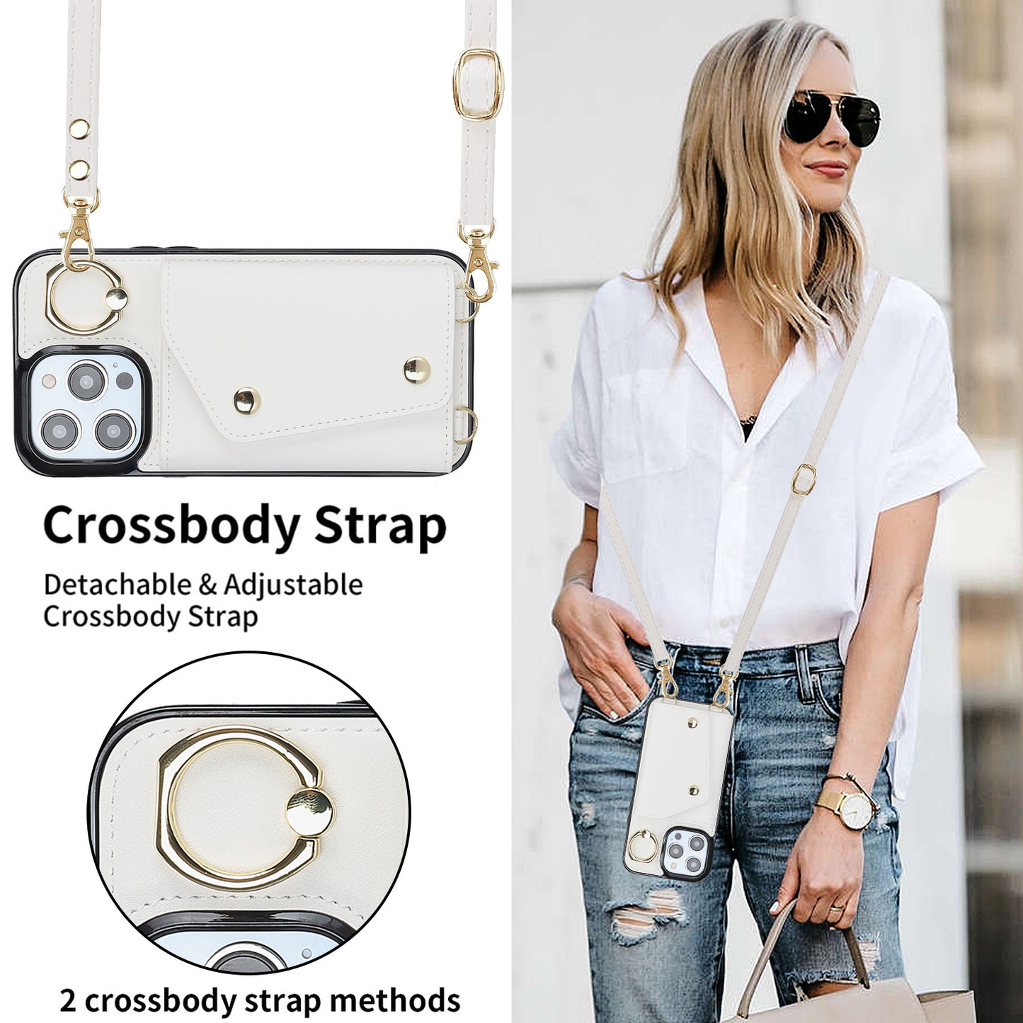 手帳型スマホケース  手帳型機能と斜がけバッグの便利さを融合!、  耐衝撃・防振性能に優れ、高級感あふれるスマホケースで、iPhone に対応