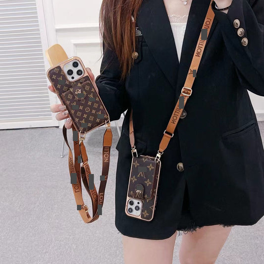 #412 スマホケース カード入れ付き ストラップ付き 耐衝撃・防振性能に優れ、iPhoneに対応