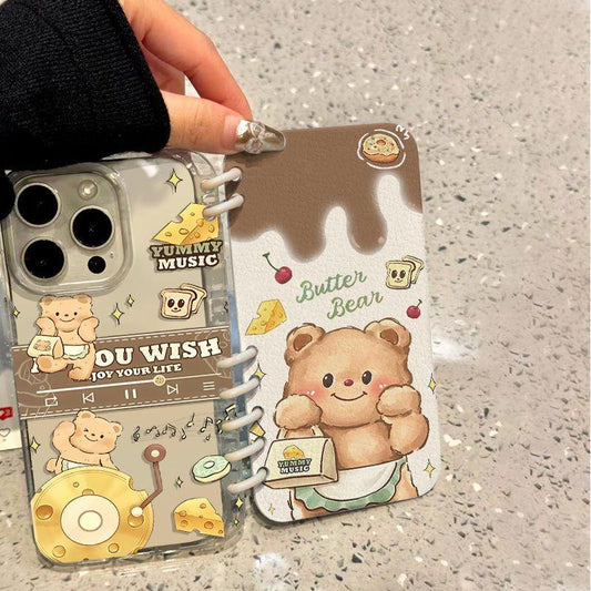 本型スマホケース  手帳型スマホケース キャラクターの柔らかい 折りたたみ式 ノート型 スマホケース  iPhone に対応