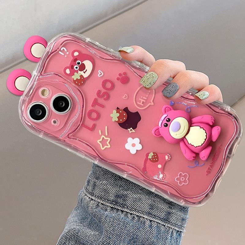 スマホケース  ストロベリーベアシリーズテーマ  耐衝撃・防振性能に優れ、高級感あふれるスマホケースで、iPhone に対応