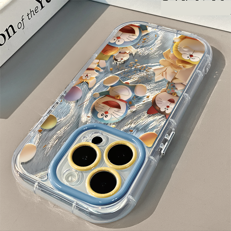 スマホケース  ドラえもんパーティーテーマ、  耐衝撃・防振性能に優れ、高級感あふれるスマホケースで、iPhone に対応