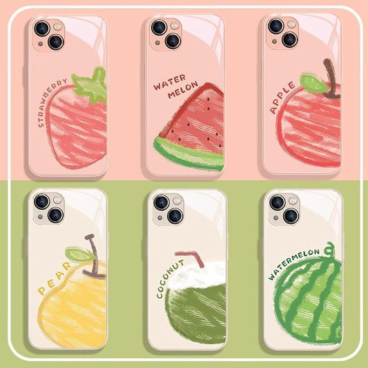 スマホケース  6 種のリアルなフルーツテーマ、夏のフルーツパーティがスマホにやってきます!  耐衝撃・防振性能に優れ、高級感あふれるスマホケースで、iPhone に対応