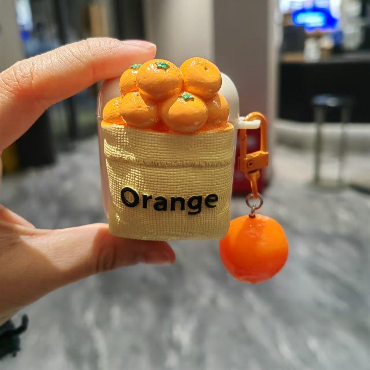 イヤホン保護カバー   超大人気  INS 風のオレンジ  デザイン イヤホンケース