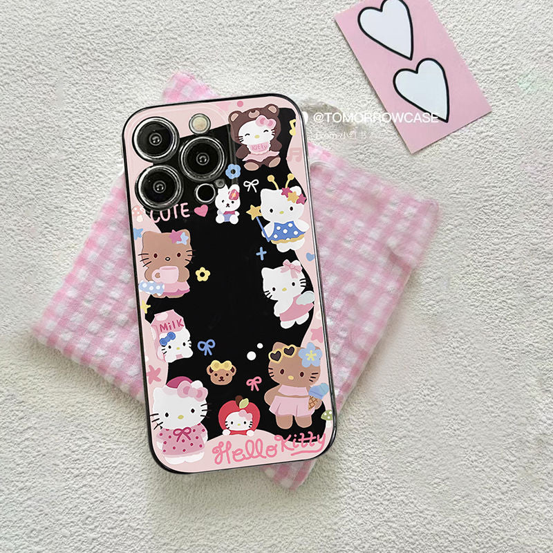スマホケース 可愛らしさが溢れるハローキティが、ぐるぐると揺れるユニークなラシャーデザインで登場 磁石吸着式スマホケース 耐衝撃・防振性能に優れ、高級感あふれるスマホケースで、iPhone に対応